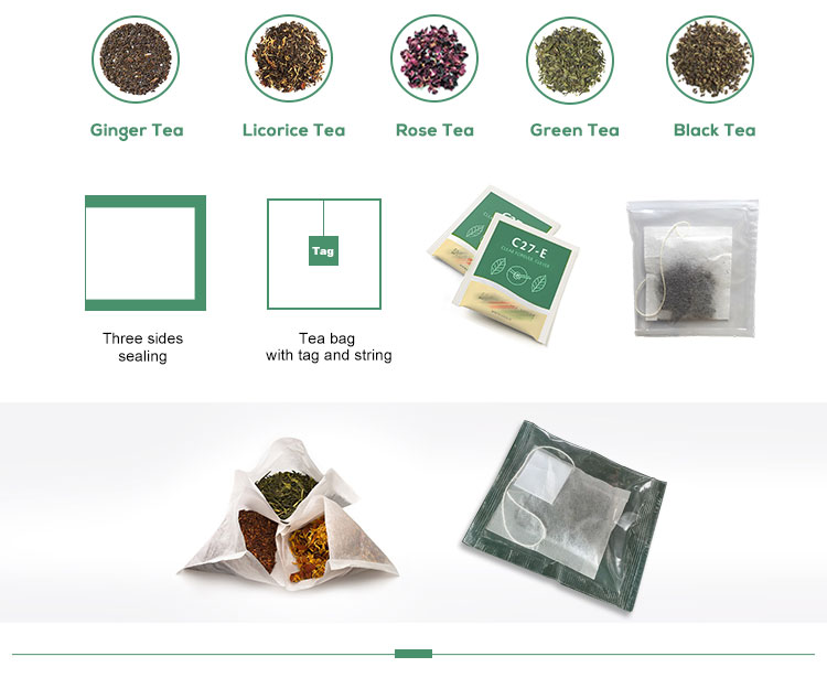 Automatic small tea bag filter paper tea powder sachet pouch packing machine