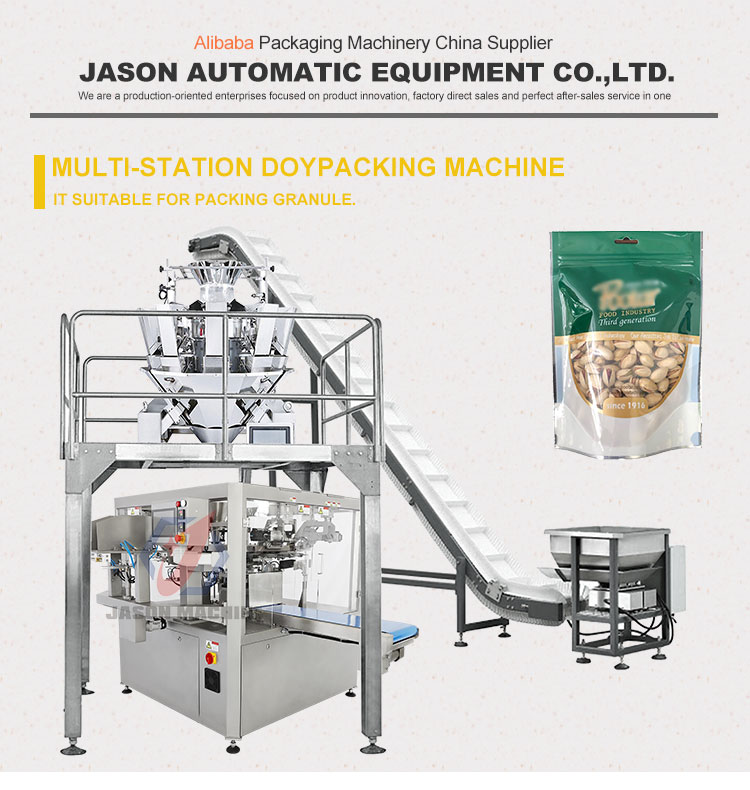 High efficiency automatic cashew nut peanut zipper premade bag packaging machine price