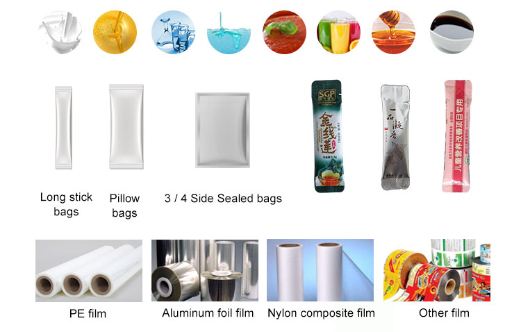 Small Sachet Liquid Round Corner Stick Bag Packaging Machine