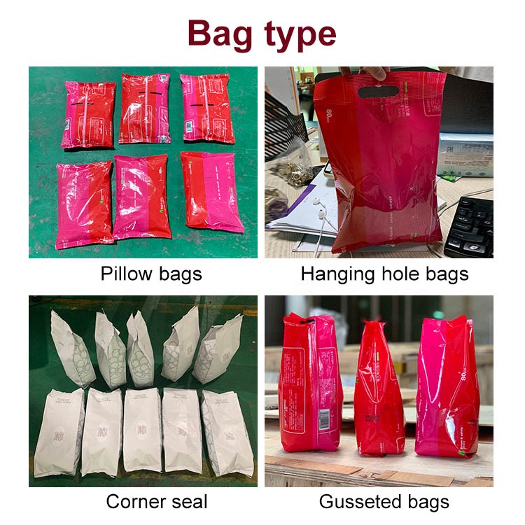 Vertical pillow bag granule coffee bean cashew nut packing machine