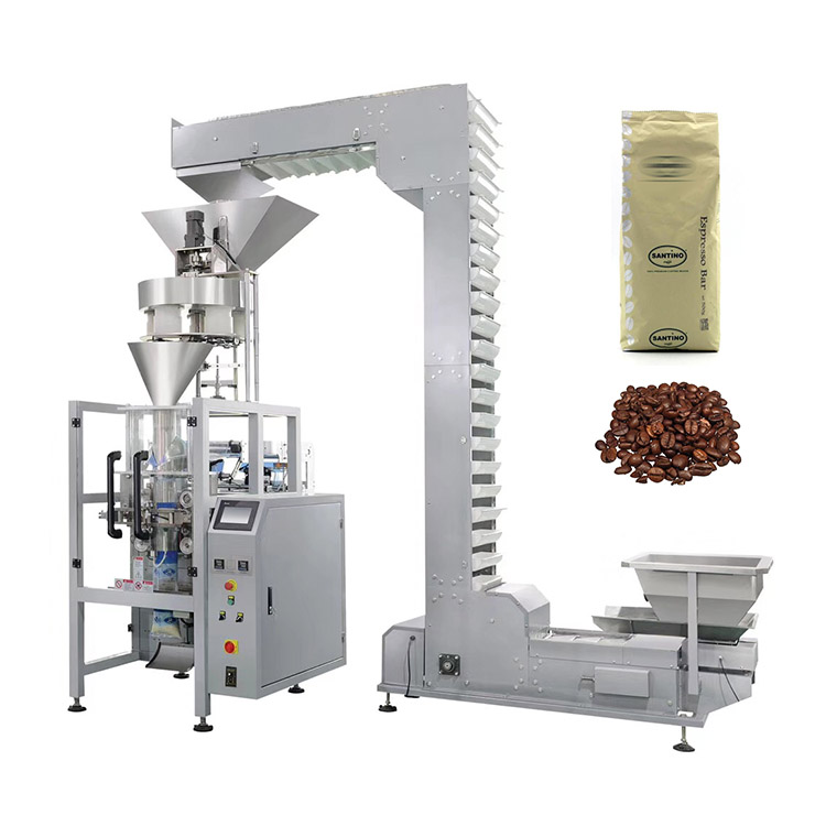 Vertical pillow bag granule coffee bean cashew nut packing machine