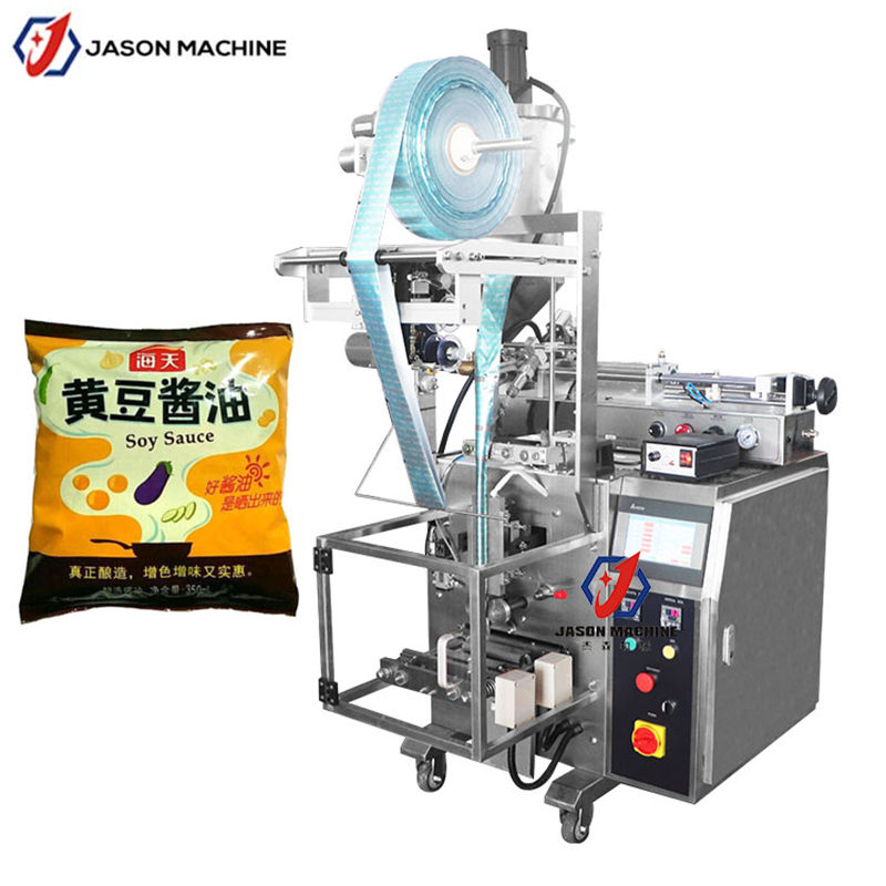 Back sealing beverage soup soy sauce liquid filling packing machine for sachet bag