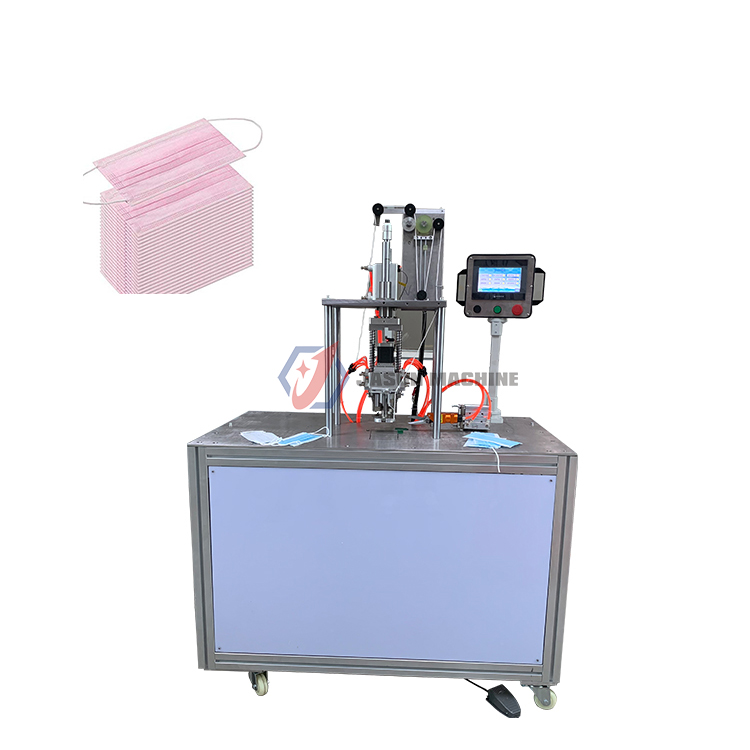 surgical face mask with ear loop ultrasonic ear loop cutting spot welding machine