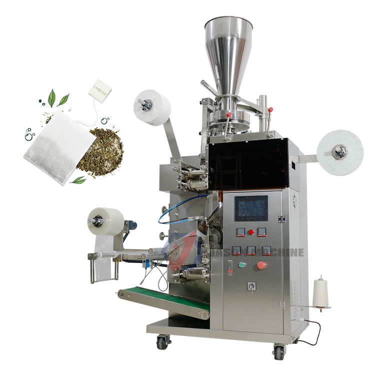 Automatic drink green tea bag with tag and string packaging machine